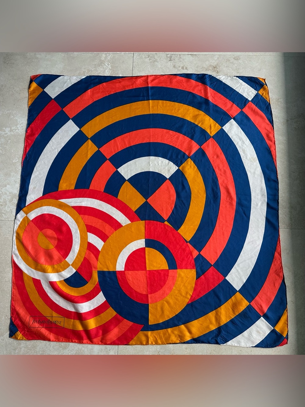 Rare 1970’s Yves Saint Laurent 100% Silk Scarf